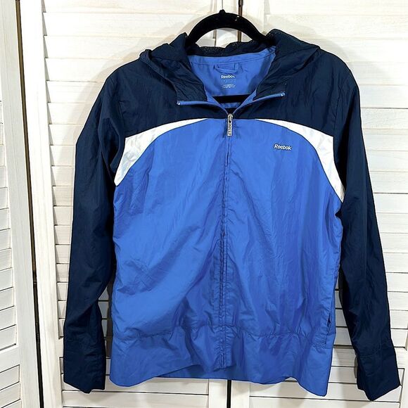 Reebok Track Windbreaker Large Lightweight Jacket Lined - Picture 8 of 14